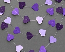 Mor Renk Kalp Sarkıt Süs - Parti Sürprizi