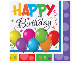 Multicolour Happy Birthday Peçete 16 Adet - Parti Sürprizi