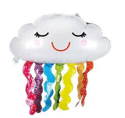 Mutlu Bulut Folyo Balon Renkli Püsküllü 75 cm