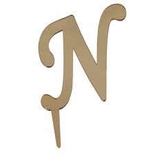 N Harf Aynalı Altın Pleksi 7 cm - Parti Sürprizi