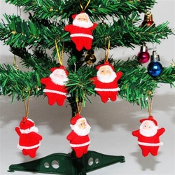 Noel Baba Çam Ağacı Süs 6 Adet - Thumbnail