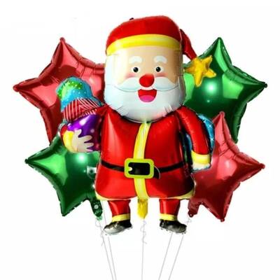 Noel Baba Folyo Balon 5 li Set - 1