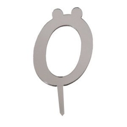 Ö Harf Aynalı Gümüş Renk Pleksi 7 cm - Parti Sürprizi