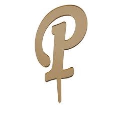 P Harf Aynalı Altın Pleksi 7 cm - Parti Sürprizi