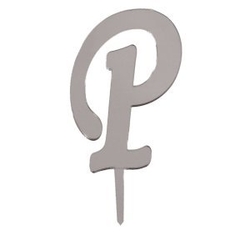 P Harf Aynalı Gümüş Pleksi 7 cm - Parti Sürprizi