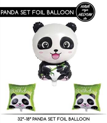 Panda Folyo Balon Set 3 Adet