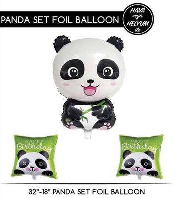 Panda Folyo Balon Set 3 Adet - 1
