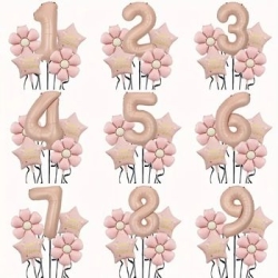 Papatya Karamel Happy Birthday 1 den 9 Yaş Folyo Balon Set - 1