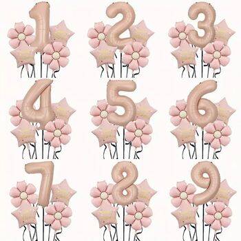 Papatya Karamel Happy Birthday 1 den 9 Yaş Folyo Balon Set - 1