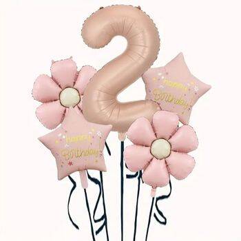 Papatya Karamel Happy Birthday 1 den 9 Yaş Folyo Balon Set - 3