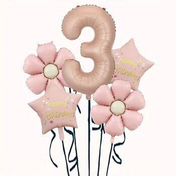 Papatya Karamel Happy Birthday 1 den 9 Yaş Folyo Balon Set - 4