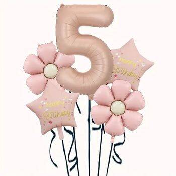 Papatya Karamel Happy Birthday 1 den 9 Yaş Folyo Balon Set - 6