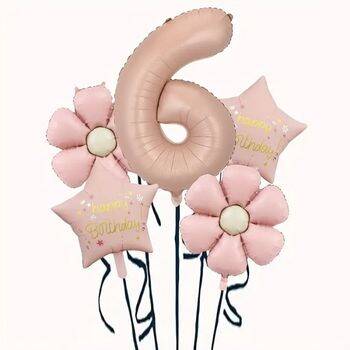 Papatya Karamel Happy Birthday 1 den 9 Yaş Folyo Balon Set - 7