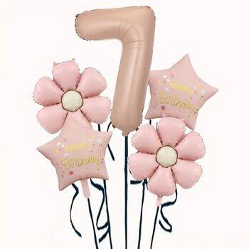 Papatya Karamel Happy Birthday 1 den 9 Yaş Folyo Balon Set - 8