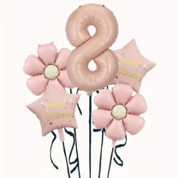 Papatya Karamel Happy Birthday 1 den 9 Yaş Folyo Balon Set - 9