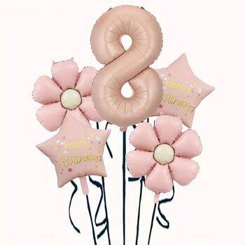 Papatya Karamel Happy Birthday 1 den 9 Yaş Folyo Balon Set - 9