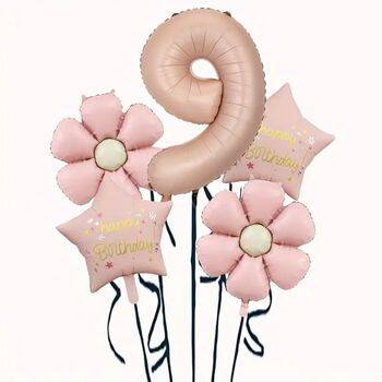 Papatya Karamel Happy Birthday 1 den 9 Yaş Folyo Balon Set - 10