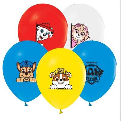 Paw Patrol Baskılı Karışık Renk Latex Balon 6 Adet - 1