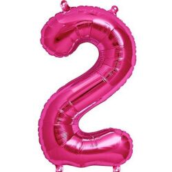 Pembe 2 Rakam Folyo Balon 40 cm 1 Adet - Parti Sürprizi