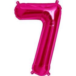 Pembe 7 Rakam Folyo Balon 40 cm 1 Adet - Parti Sürprizi
