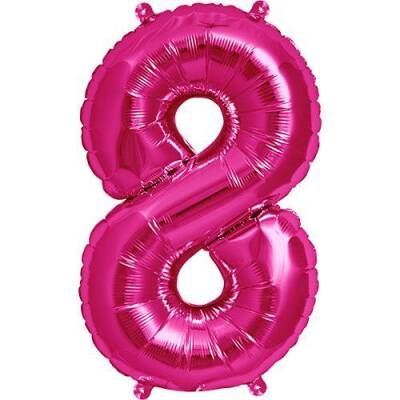 Pembe 8 Rakam Folyo Balon 40 cm 1 Adet - 1