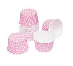Pembe Beyaz Puanlı Cup Cake Kılıfı 25 Adet - 1