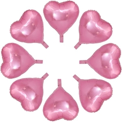Pembe Kalp Mini Shape Folyo Balon 6 Adet - Parti Sürprizi