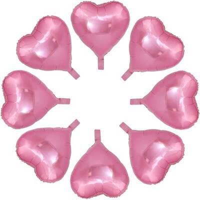 Pembe Kalp Mini Shape Folyo Balon 6 Adet - 1