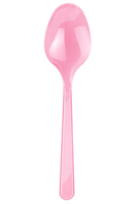 Pembe Plastik Kaşık 10 Lu - 1