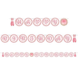 Pırıltılı Balerin Teması Happy Birthday Harf Afiş - Parti Sürprizi