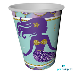 Pırıltılı Deniz Kızı Bardak 8 Adet - Parti Sürprizi