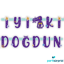 Pırıltılı Deniz Kızı İyi Ki Doğdun Afiş - Parti Sürprizi