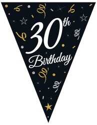 Pırıltılı Happy Bırthday Teması 30 Yaş Bayrak Afiş