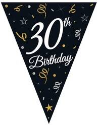 Pırıltılı Happy Bırthday Teması 30 Yaş Bayrak Afiş - 1