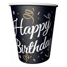 Pırıltılı Happy Bırthday Teması Bardak 8 Adet - Parti Sürprizi