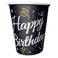 Pırıltılı Happy Bırthday Teması Bardak 8 Adet - 1