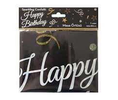 Pırıltılı Happy Bırthday Teması Masa Örtüsü