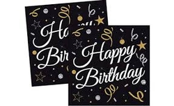 Pırıltılı Happy Bırthday Teması Peçete 16 Adet - Parti Sürprizi