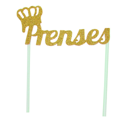 Prenses Simli Gold Çubuklu Yazı - Parti Sürprizi