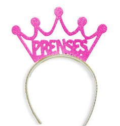 Prenses Simli Pembe Rengi Taç 1Adet - Parti Sürprizi