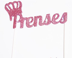 Prenses Simli Pembe Çubuklu Yazı - Parti Sürprizi