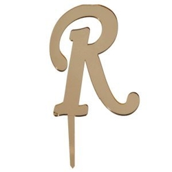 R Harf Aynalı Altın Pleksi 7 cm - Parti Sürprizi