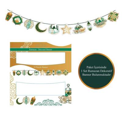 Ramazan Ayı Dekoratif Banner Süs 10 Adet - 1