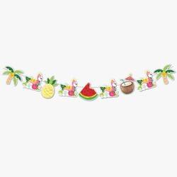 Renkli Flamingo Banner 165 cm - 1