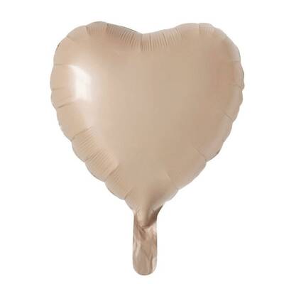 Retro Bej Renk Kalp Folyo Balon - 1