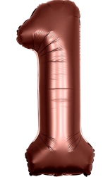 Retro Çikolata Kahve 1 Rakam Folyo Balon 100 cm - Parti Sürprizi