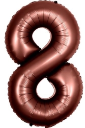 Retro Çikolata Kahve 8 Rakam Folyo Balon 100 cm - Parti Sürprizi