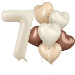 Retro Krem 1 den 9 Kalp Yaş Balon Set - 8