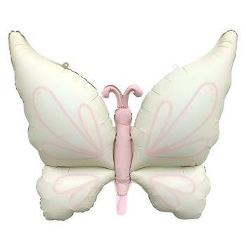 Retro Krem Büyük Kelebek Folyo Balon 1 Adet - 1
