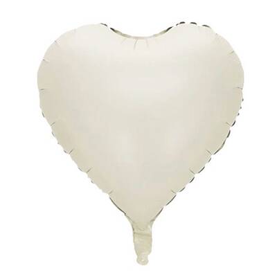 Retro Krem Renk Kalp Folyo Balon - 1